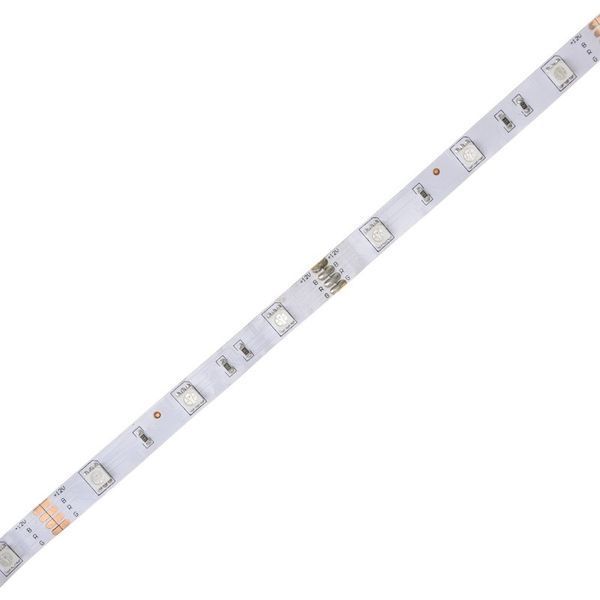 Кольорова LED негерметична стрічка 12V 7.2W 5050 WHITE PCB RGB IP20 1m (BY-024/30) l26-016 фото