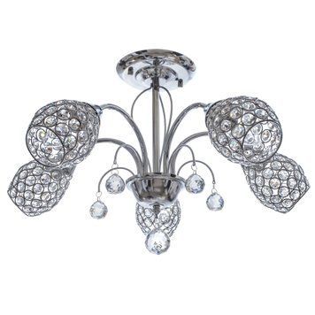 Люстра стельова в спальню E14 40W CH (BR-01465S/5) 23-633 фото