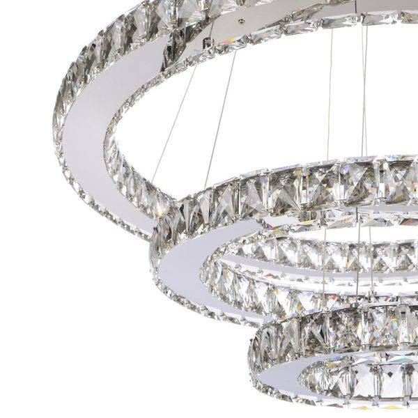 Люстра підвісна кришталева LED 68W WW+NW+CW CH (BR-967S/3) 22-429 фото