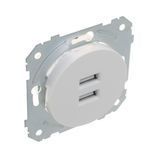 Розетки біла WB-2USB wh 42-291 фото