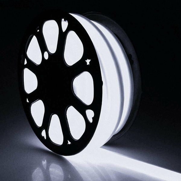 Світлодіодна стрічка вологозахищена 220V 14.4W 2835 CW NEON IP67 1m (BY-034/120) 32-212 фото