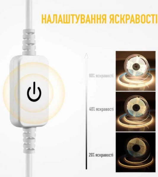 Світлодіодна стрічка від повербанку usb 3 метра COB yl6246 фото
