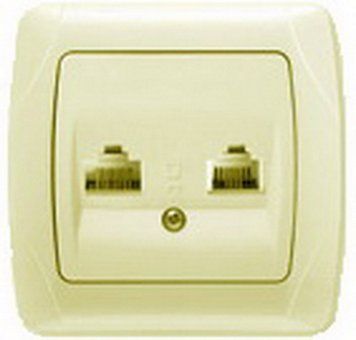 Розетки компьютерная 2хRJ45 CAT6 CARMEN VI-KO 25.18.0105 134284 фото