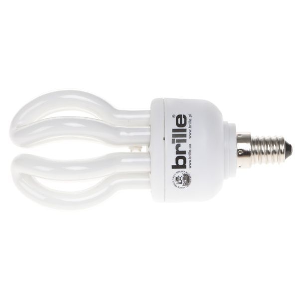 Лампа энергосберегающая E14 PL-4U 15W/827 MINI LOTUS blister Brille 220V 126908 фото