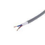 Декоративный кабель в тканевой оплетке IU-2 2x0,75 BK/WH (1м) 42-123 фото