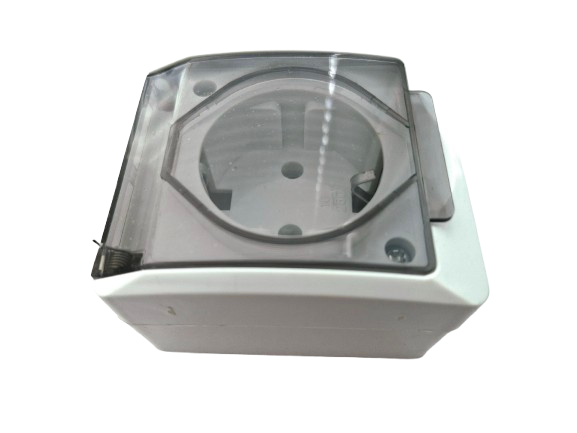 Розетка накладна з захисною кришкою, з заземленням IP44 yl6287 фото