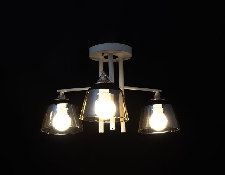 Люстра стельова LK-725S/3 E27 WH+FG 27-128 фото