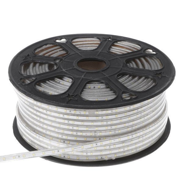 Світлодіодна стрічка вологозахищена теплий відтінок 220V 4.8W 2835 WW WHITE PCB IP65 1m (BY-028/60) 32-652 фото