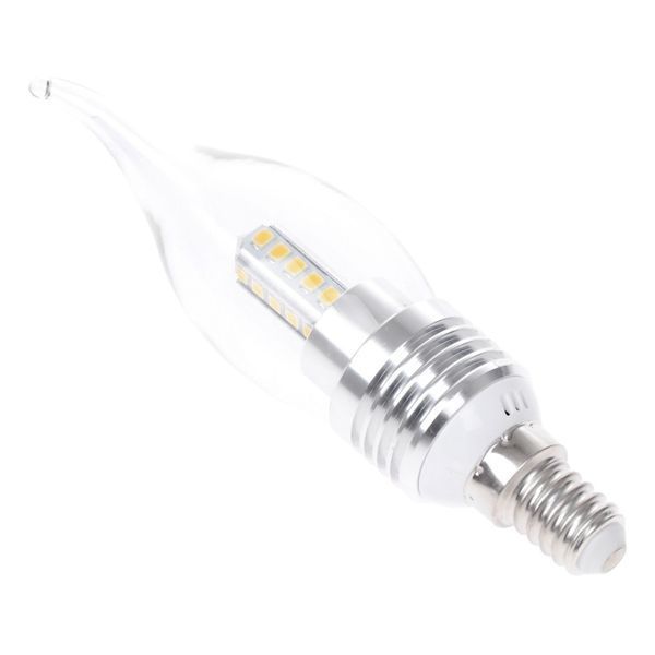 Лампа светодиодная LED E14 5W 20 pcs WW CL37-A SMD2835 (silver) 220V 32-629 фото