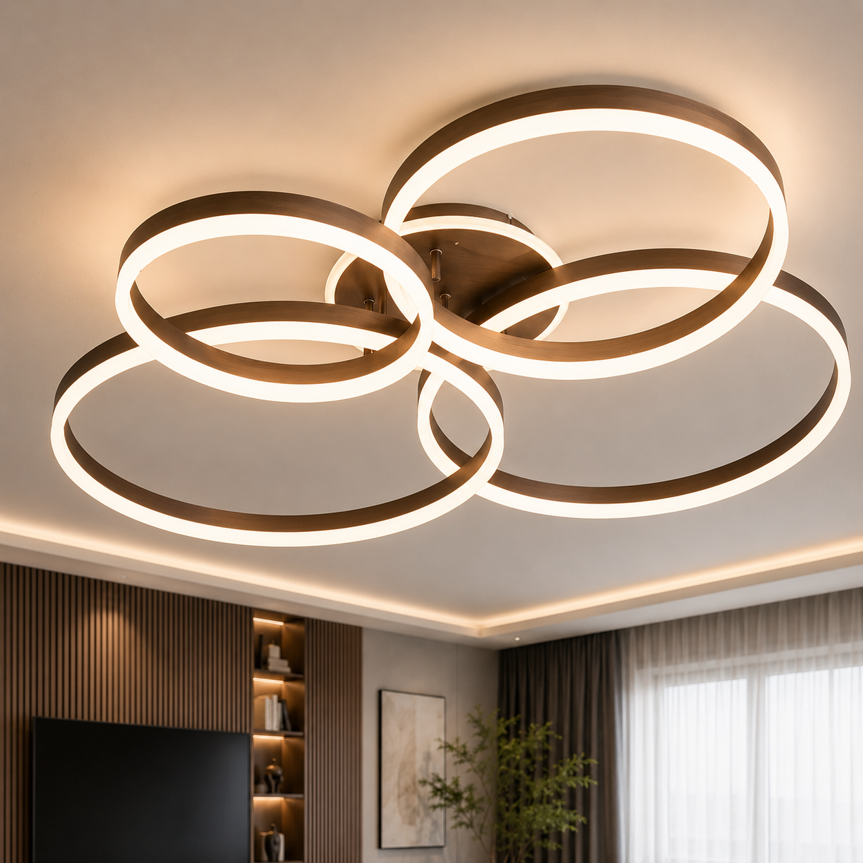 LED люстры светодиодные кольца квадратные