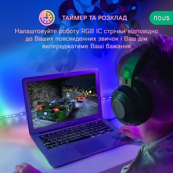 Кольорова LED стрічка Smart 24V 18W F4 WiFi SMD5050 RGB+IC IP44 5m 5907772033562 фото