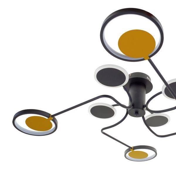 Люстра стельова в спальню LED 50W WW+NW+CW BK (BR-01 657C/8) 24-835 фото