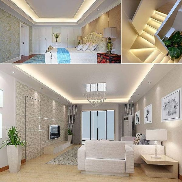 Світлодіодна стрічка негерметична теплий відтінок 12V 20.4W 3014 WHITE PCB IP20 1m (BY-029/204) 32-662 фото