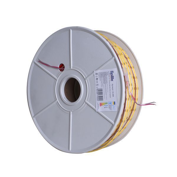 Світлодіодна стрічка теплий відтінок 12V 11W COB WW IP44 1m (BY-075/320) 33-484 фото