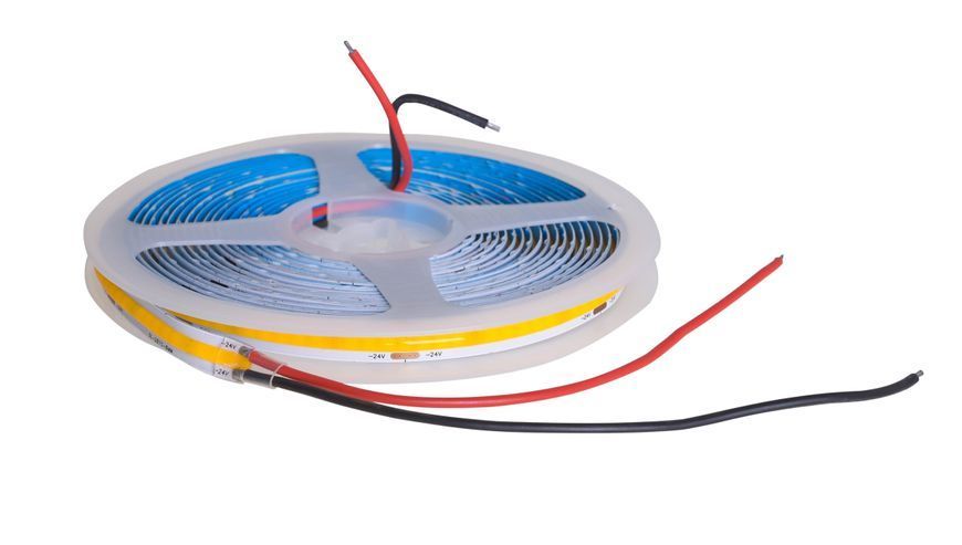 Світлодіодна стрічка теплий відтінок 12V 11W COB WW IP44 1m (BY-075/320) 33-484 фото