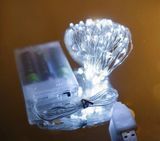 Новорічна гірлянда Роса на батарейках USB роз&rsquo;єм 100 LED 10м USB білий 1978-03u фото