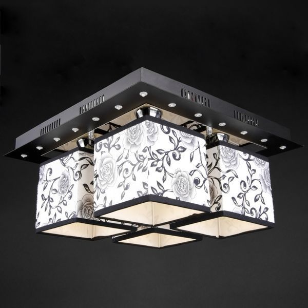 Люстра стельова з підсвічуванням смарт LED E14 40W BK (BKL-624C/4) l91-020 фото