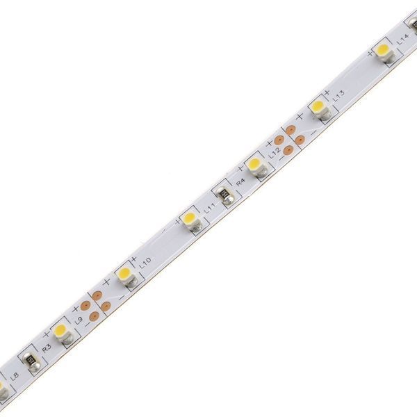 Світлодіодна стрічка негерметична теплий відтінок 12V 4.8W 3528 WW WHITE PCB IP20 1m (BY-022/60) 183961 фото
