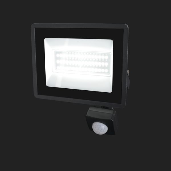 Прожектор світлодіодний з датчиком руху HL-19P/37.5W CW IP65 33-093 фото