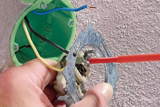 Підключення корпусу розетки до електричної мережі