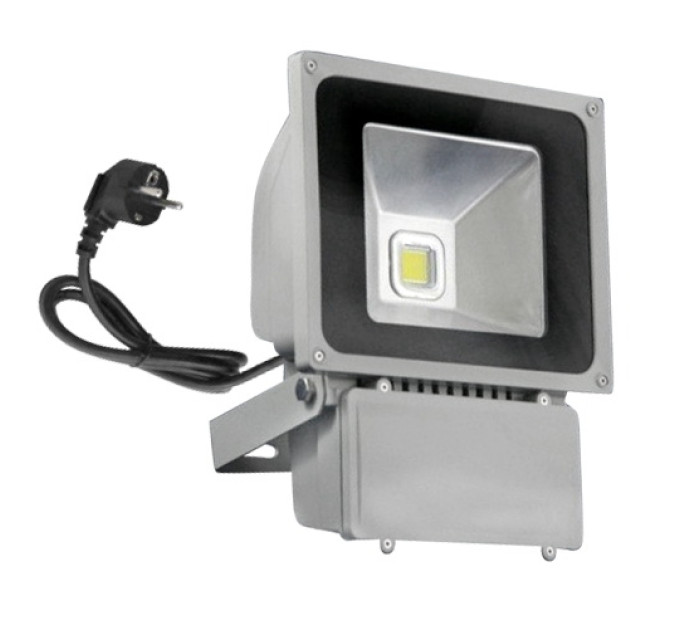 Прожектор вуличний LED вологозахищений IP65 HL-09/80W CW сірий COB
