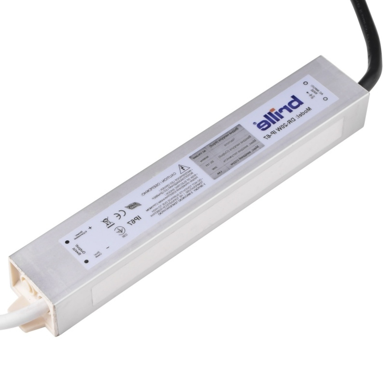 Блок живлення вологозахищений led dr-20W IP-67 AC 100-240V DC 12V