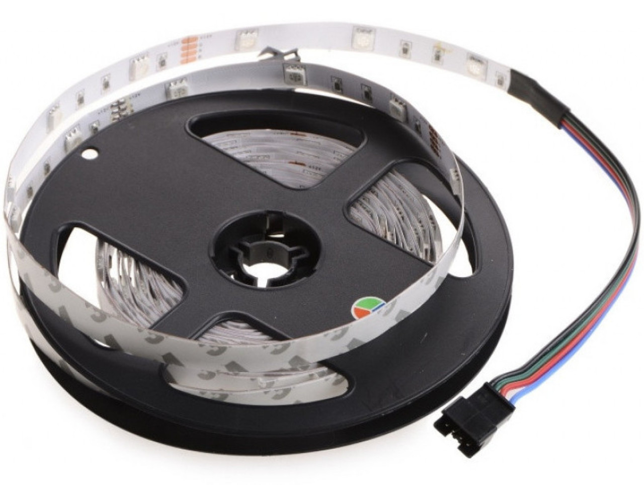 Кольорова LED стрічка негерметична 12V 14.4W 5050 WHITE PCB RGB IP20 1m (BY-024/30)