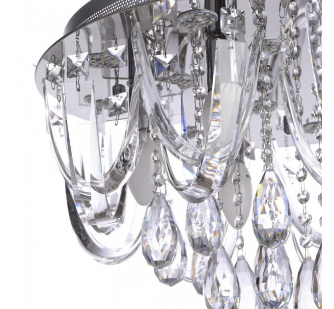 Люстра потолочная хрустальная с подсветкой LED E14 45W Glass (BR-01 454С/9)