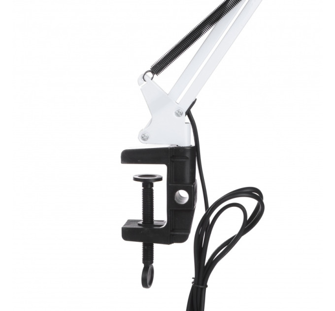 Настільна лампа на гнучкій ніжці на струбцині MTL-07 White