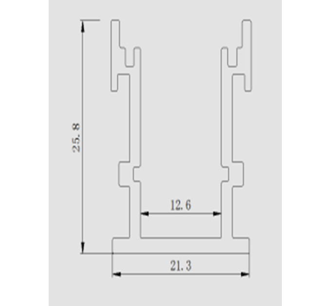 Профіль алюмінієвий для світлодіодної стрічки BY-064 2м
