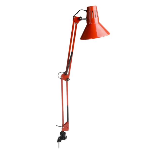 Настольная лампа гибкая трансформер для офиса для маникюра для школьника с зажимом на прищепке MTL-07 E27 RED
