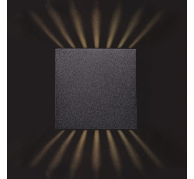 Подсветка фасадная Куб LED 6W WW IP54 BK (AL-622/2)