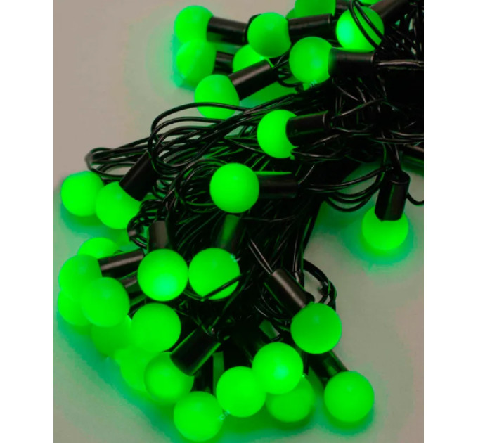 Новогодняя гирлянда Шарики 40 LED 18мм 7м + переходник зеленый