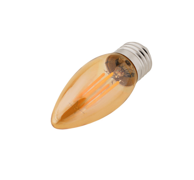 Лампа LED E27 6W WW C35 COG (мат.золото) 220V