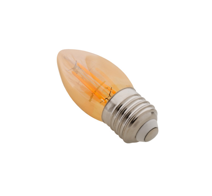 Лампа LED E27 6W WW C35 COG (мат.золото) 220V