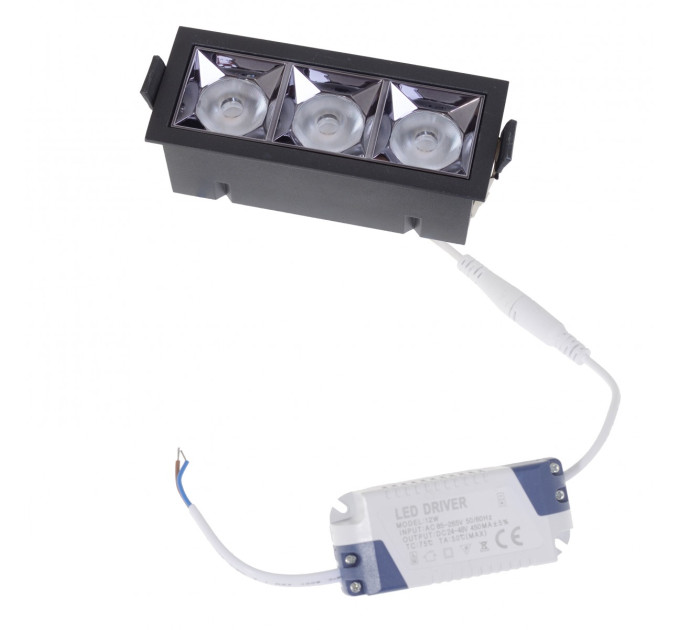 Світильник точковий LED HDL-DT 203/3*4W NW BK