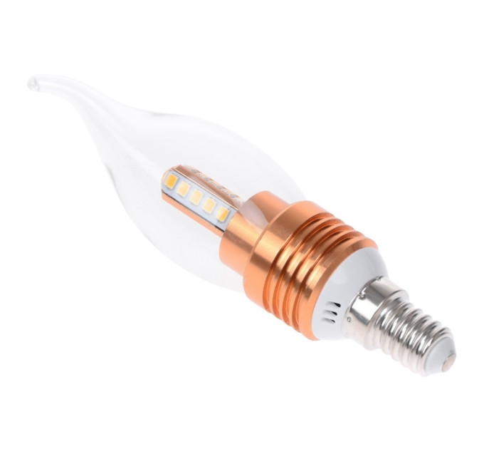 Лампа світлодіодна LED E14 5W 20 pcs WW CL37-A SMD2835 (copper) 220V
