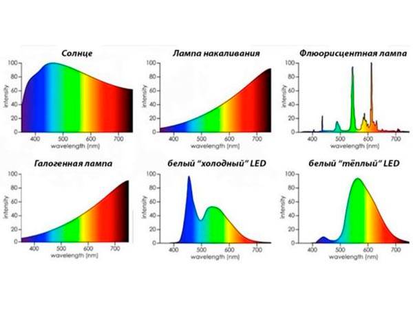 порівняння спектрів різних лампочок, як відрізняються спектри лампочок