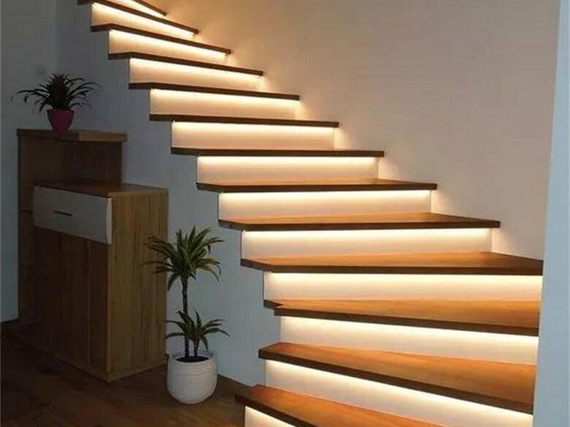 светодиодная подсветка лестницы комнаты фото